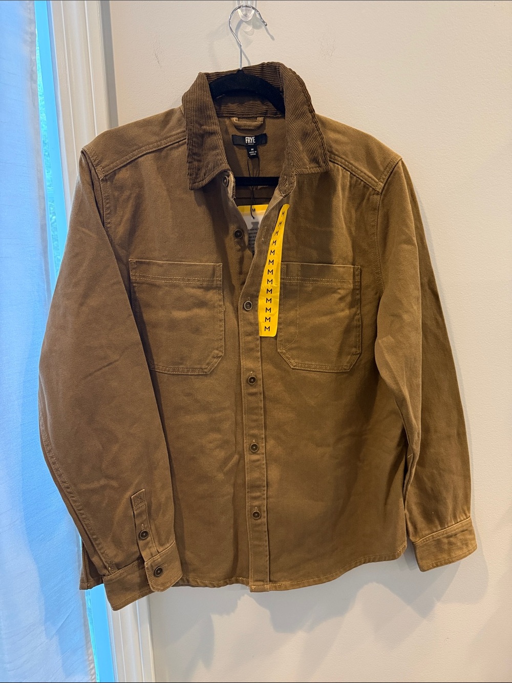 FRYE Men's Brown Corduroy-Collar Work Jacket barn jacket new